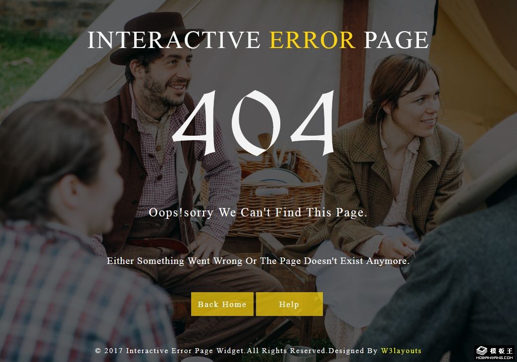 交互404错误页面模板-PC预览