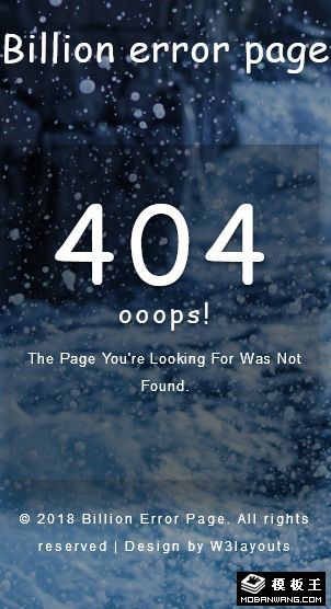 浪涛404错误页面模板-手机预览