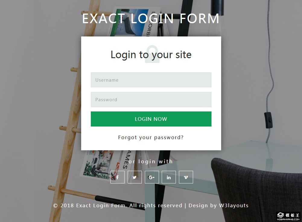 精品登录框响应式网页模板-PC预览