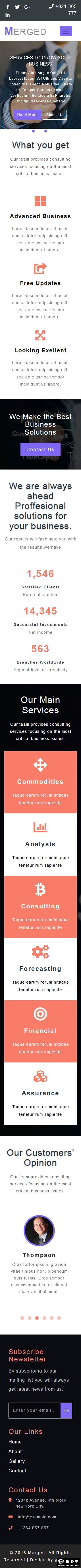 企业融资服务响应式网页模板-手机预览