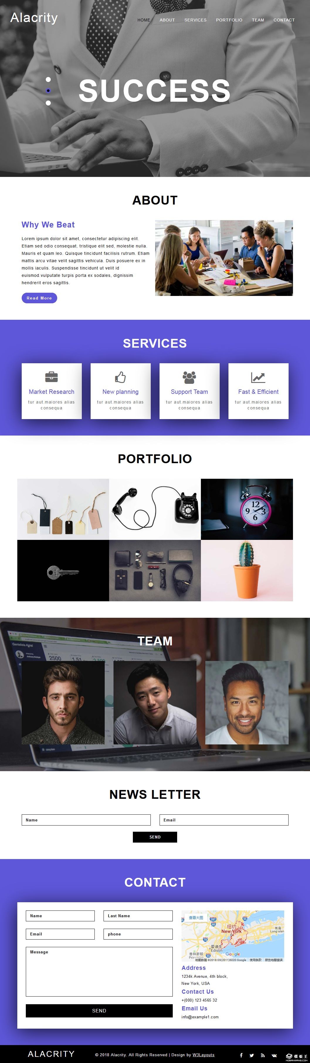 商业活力动态响应式网站模板-PC预览