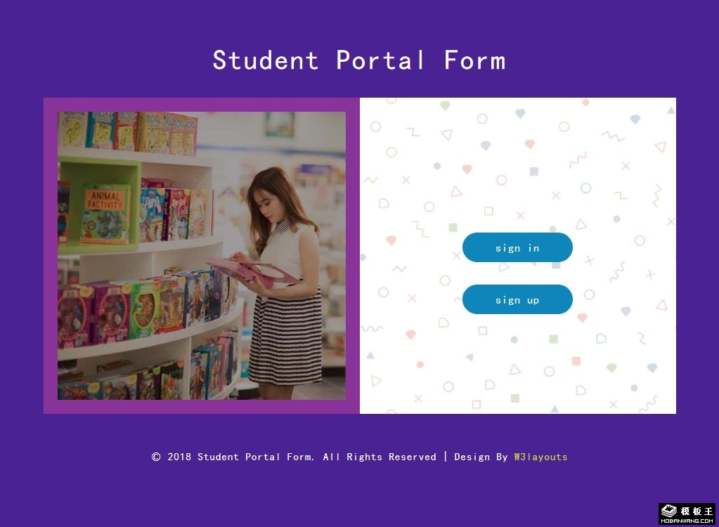 学习动态登录框响应式网页模板-PC预览