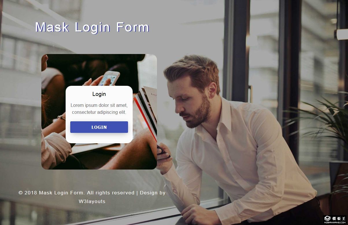 假面商务登录表单响应式网页模板-PC预览