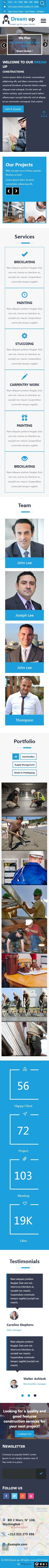 工程施工建设响应式网页模板-手机预览