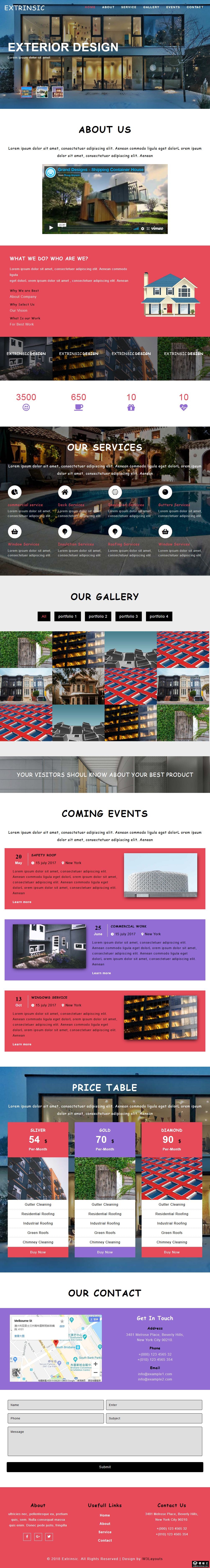建筑外观设计展示响应式网页模板-PC预览