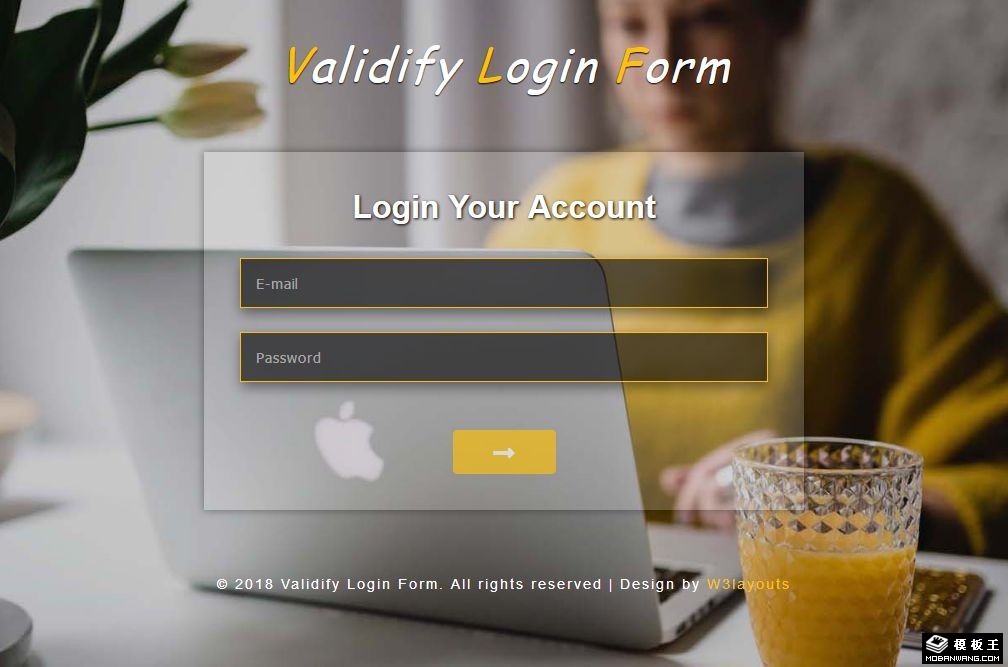 办公登录框响应式网页模板-PC预览