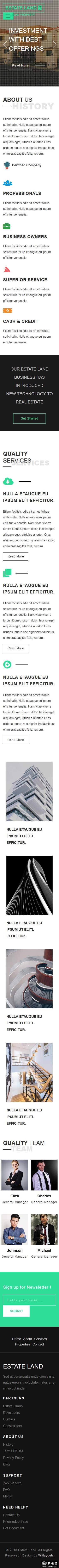 土地开发响应式网站模板-手机预览