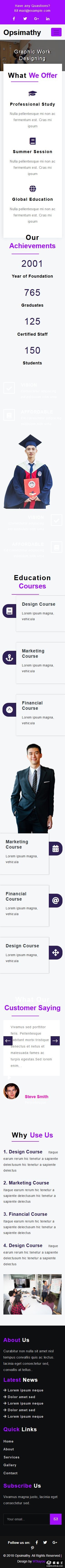 成人教育培训动态响应式网站模板-手机预览