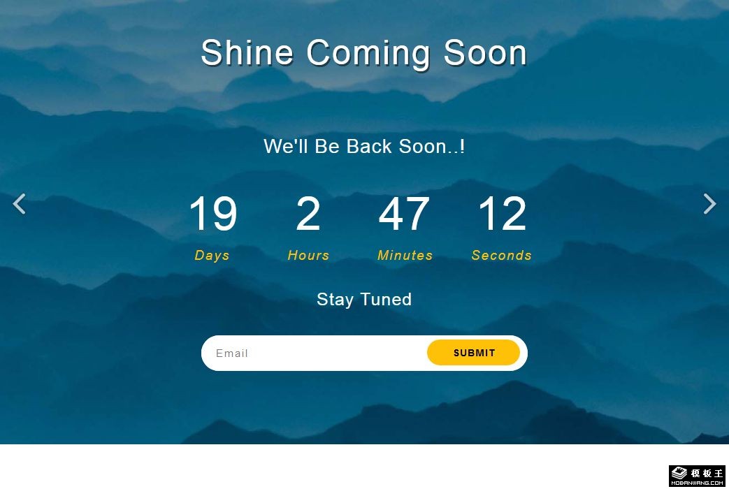 山水登场倒计时网页模板-PC预览