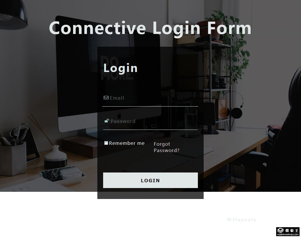 连接登录表单网页模板-PC预览