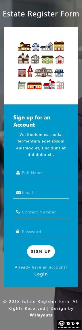 房产登记表单网页模板-手机预览