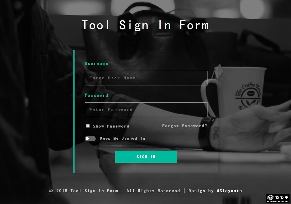 工具登录框网页模板-PC预览