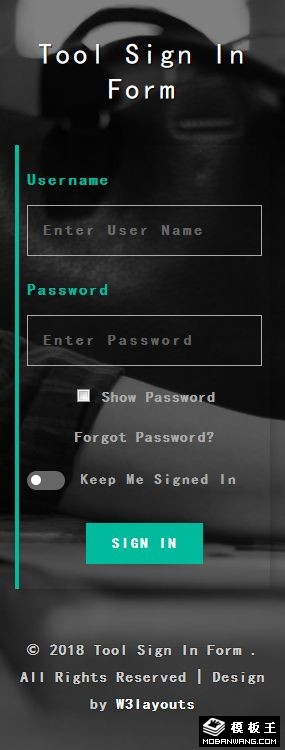 工具登录框网页模板-手机预览