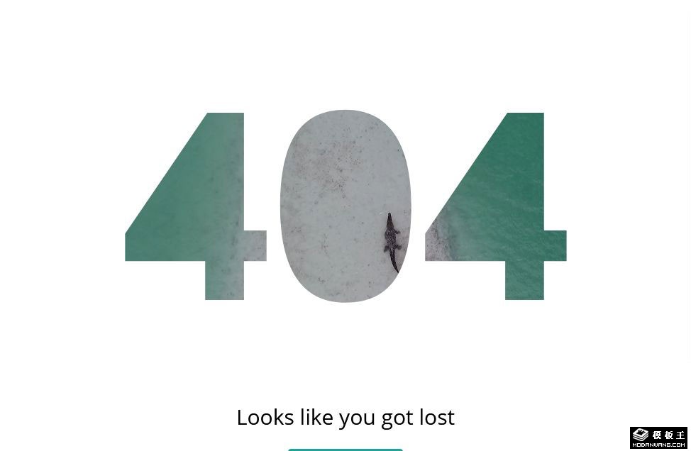 海滩404错误页面模板-PC预览