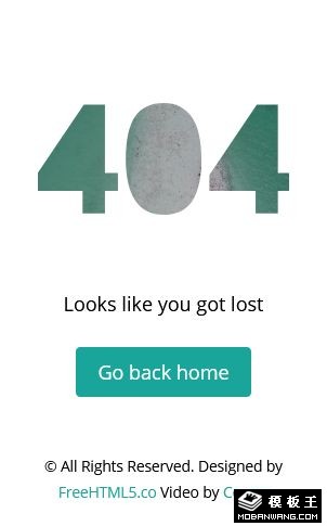 海滩404错误页面模板-手机预览