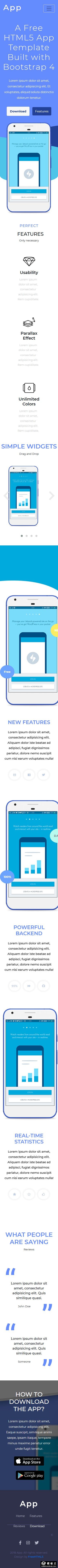 APP介绍展示动态响应式网页模板-手机预览