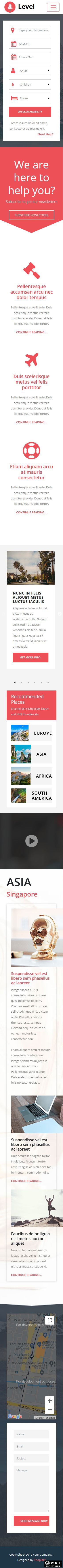 专业旅行查询服务响应式网页模板-手机预览