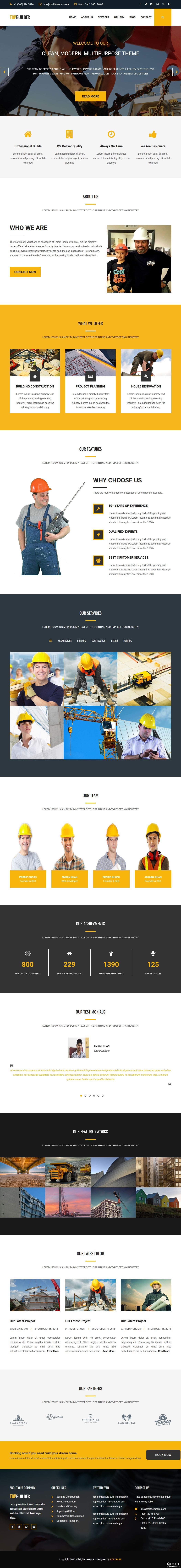 专业建筑施工团队响应式网站模板-PC预览