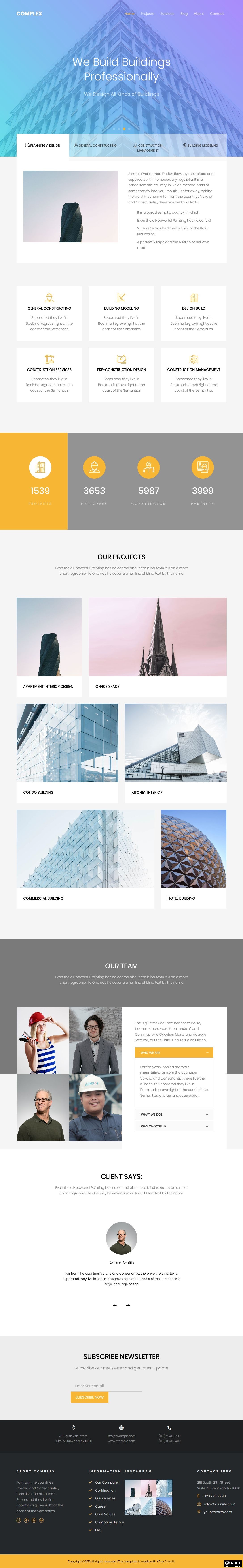 创意建筑展示动态响应式网站模板-PC预览