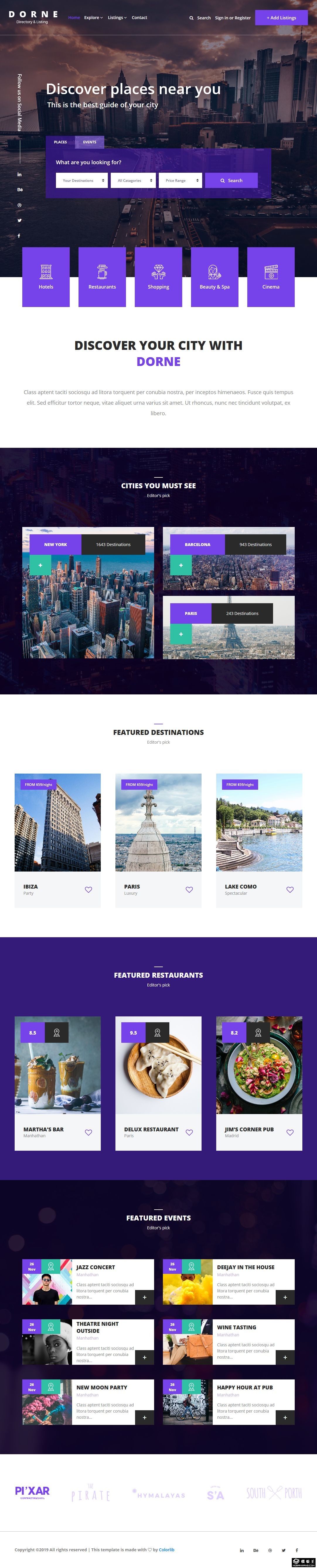 发现趣事旅行服务响应式网站模板-PC预览