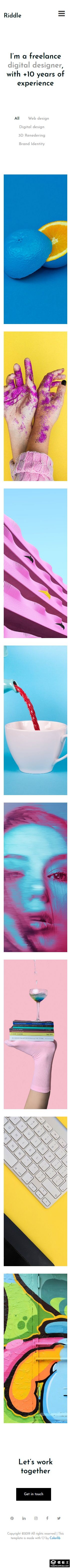 创意图片分类展示响应式网站模板-手机预览