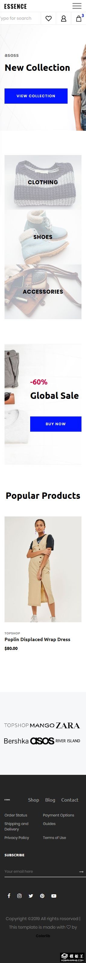 品牌新品展示商城响应式网站模板-手机预览