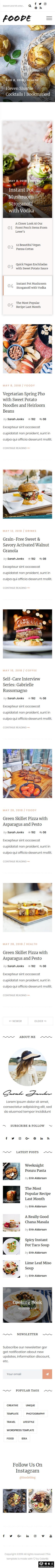 美食推荐日志响应式网站模板-手机预览