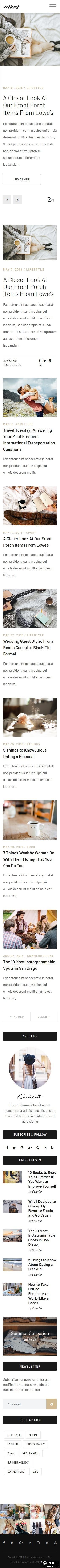 生活日志聚合响应式网站模板-手机预览