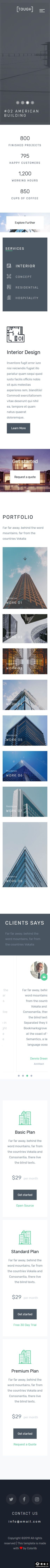 商务建筑案例展示响应式网站模板-手机预览