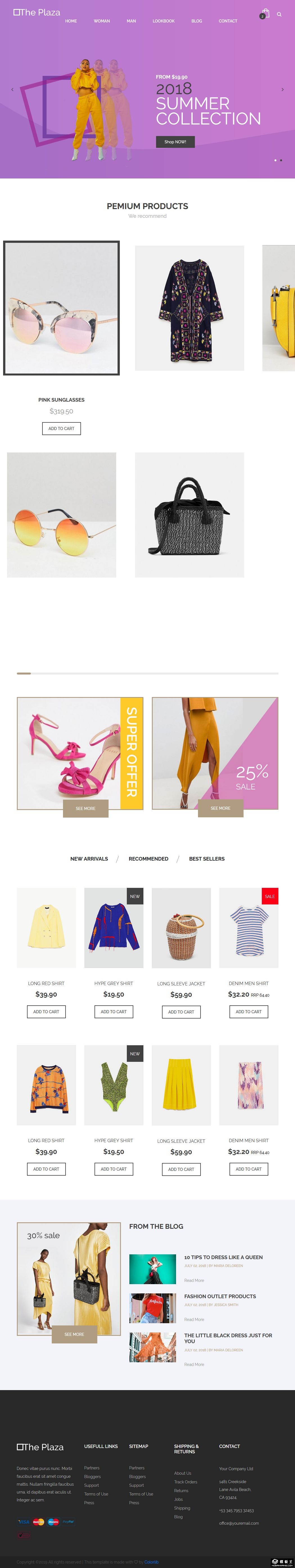 简约时尚网店响应式网站模板-PC预览