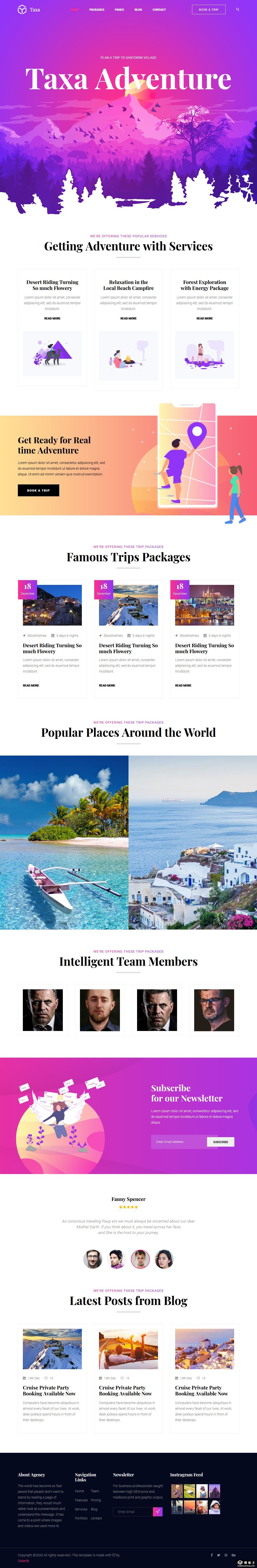 探索旅行动态响应式网站模板-PC预览
