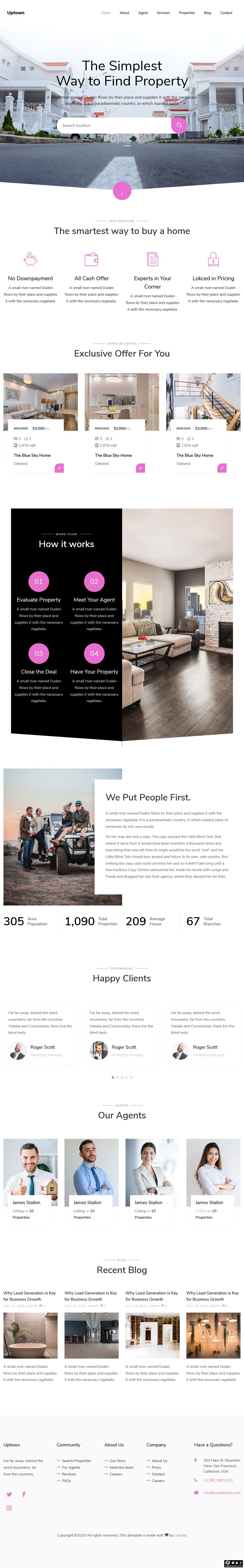 房产投资经纪响应式网页模板-PC预览
