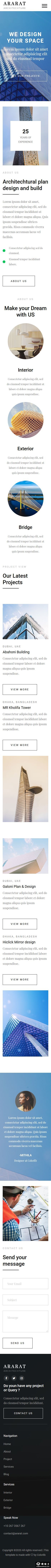 建筑规划设计展示响应式网页模板-手机预览