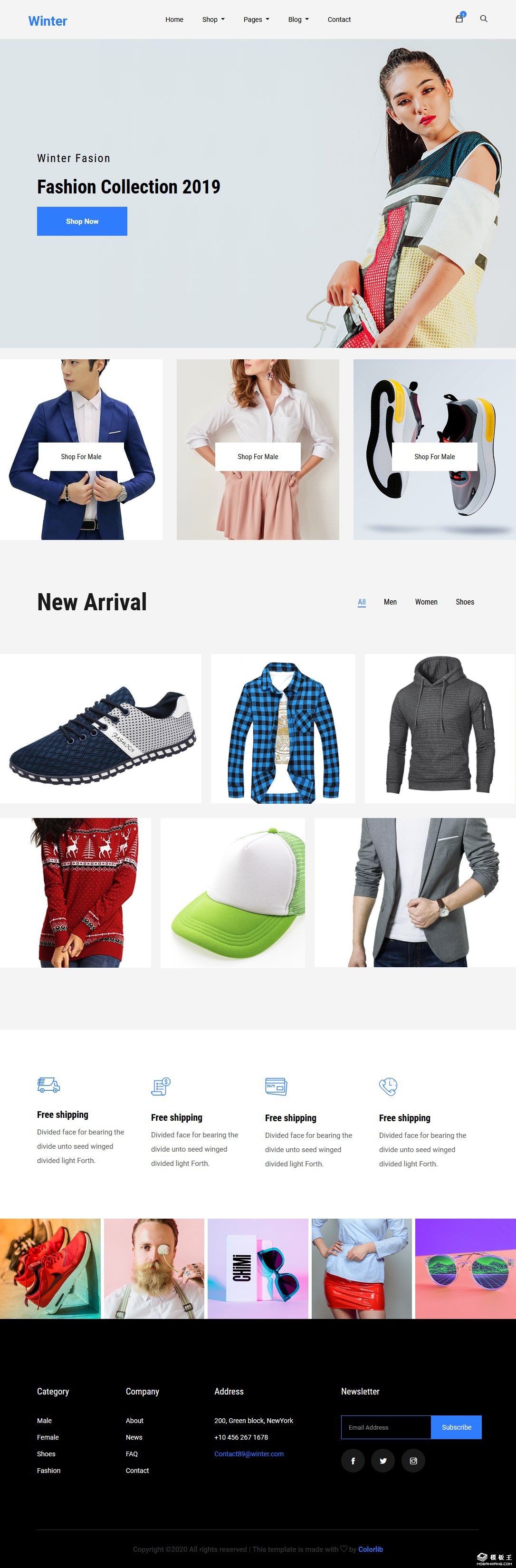流行鞋服展示商城响应式网站模板-PC预览
