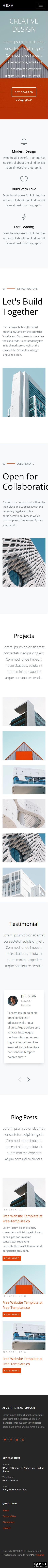 建筑结构空间设计响应式网页模板-手机预览