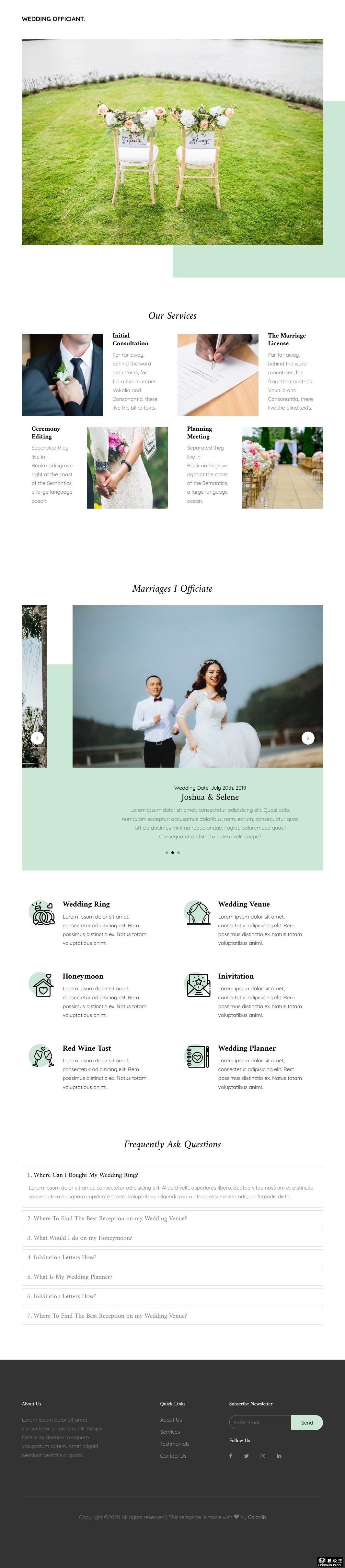 婚礼策划咨询响应式网站模板-PC预览