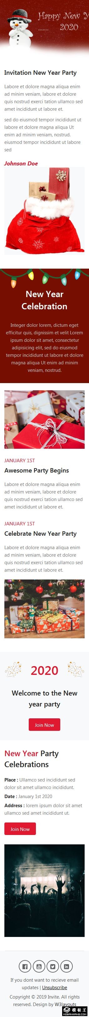 新年联欢会EDM网页模板-手机预览