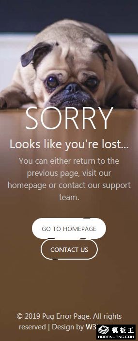 哈巴狗404错误页面模板-手机预览