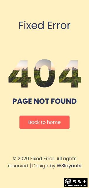 绿野404错误页面模板-手机预览