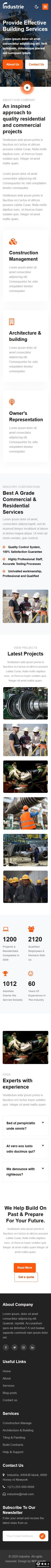 工业建设施工管理响应式网页模板-手机预览