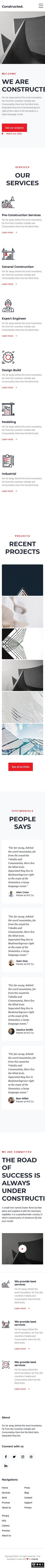 公司业务展示动态响应式网页模板-手机预览