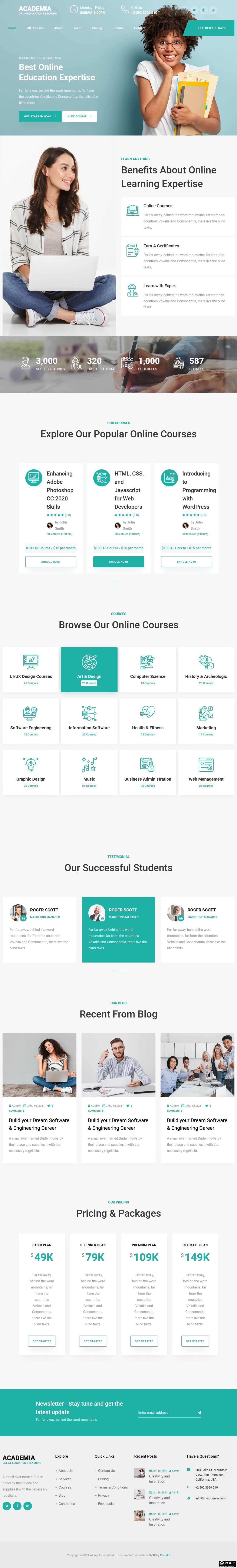 学术教育研究响应式网页模板-PC预览