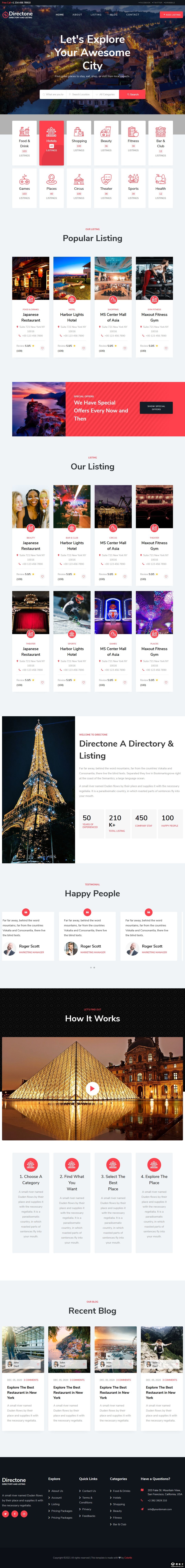 本地生活服务分类响应式网页模板-PC预览