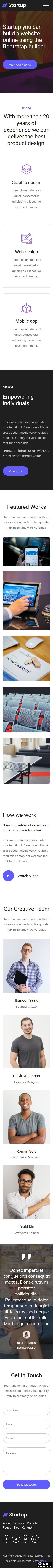 启动新科技项目响应式网页模板-手机预览