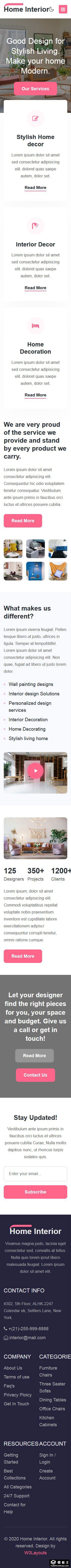 时尚生活家居展示响应式网页模板-手机预览