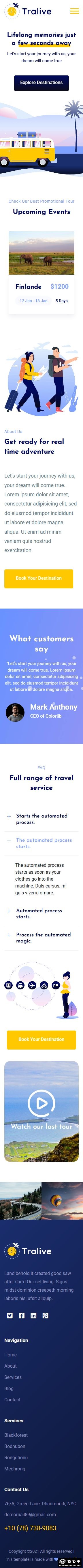 旅游指南攻略响应式网页模板-手机预览