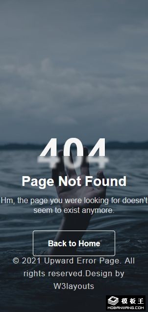溺水404错误页面模板-手机预览