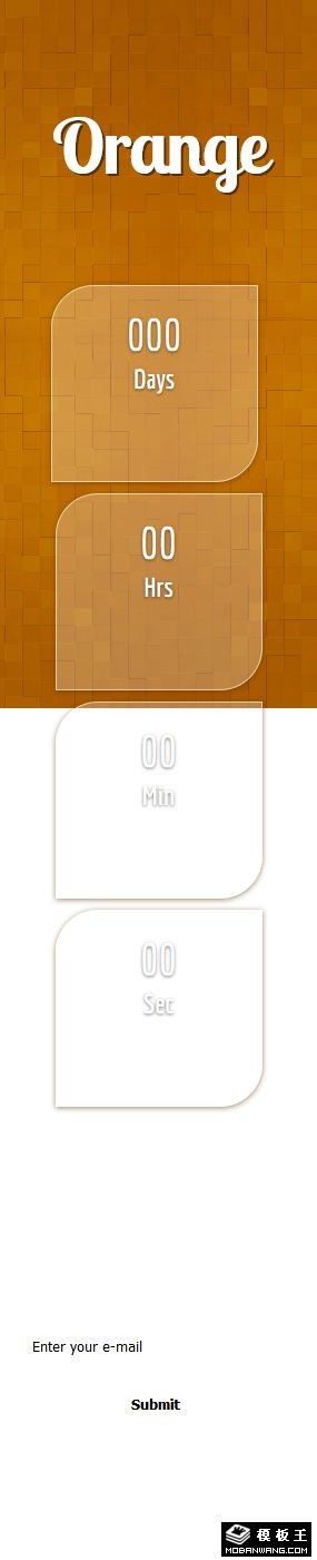 橙墙倒计时响应式网页模板-手机预览