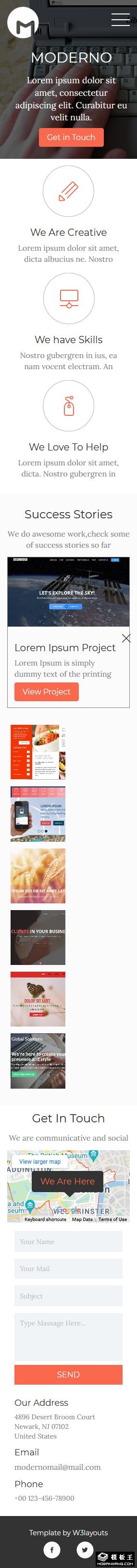 现代网络技术案例响应式网页模板-手机预览