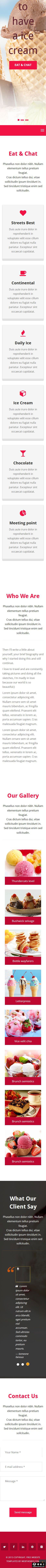 美味冰淇淋屋响应式网页模板-手机预览